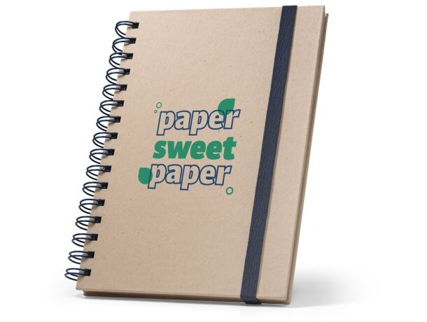 Libreta proust a5 anillas tapa dura papel caña de azúcar Azul detalle 7