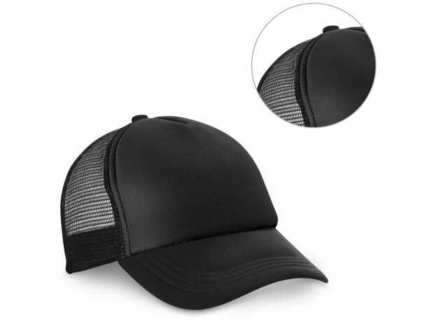 Gorra Nicola BK de poliéster y malla transpirable detalle 1