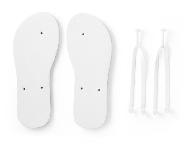 Pantuflas Bali con suela de eva sublimable talla l/xl (40-43) Blanco detalle 3