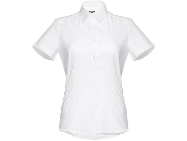 Camisa oxford mujer THC London Women blanca personalizadas entallada Blanco detalle 4