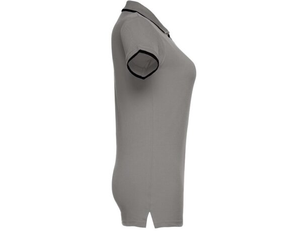 Polo slim fit Rome women bicolor algodón 210 g/m² manga corta Gris detalle 13
