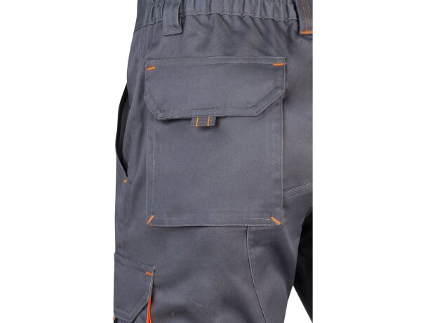 Bermudas Hemera bicolor multibolsillos con cinturilla elástica Gris/Naranja detalle 6