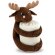 Manta navideña polar con reno peluche Moose marrón