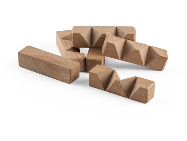 Puzzle Nivek de bambú en forma de estrella para niños Natural detalle 3