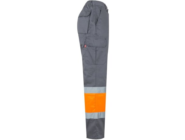 Pantalón de sarga bicolor VL Athena con bandas reflectantes Gris/Naranja detalle 16