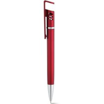 Bolígrafo metalizado con soporte rojo barato rojo