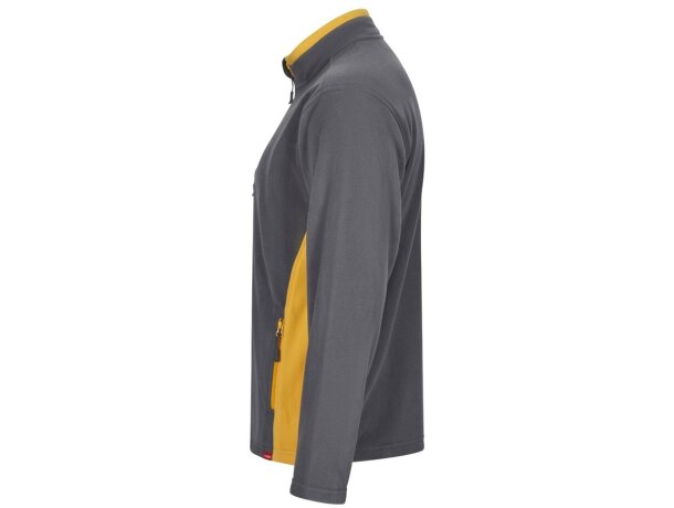 Chaqueta polar bicolor Geras con cinco bolsillos y cremallera Gris/Amarillo detalle 41