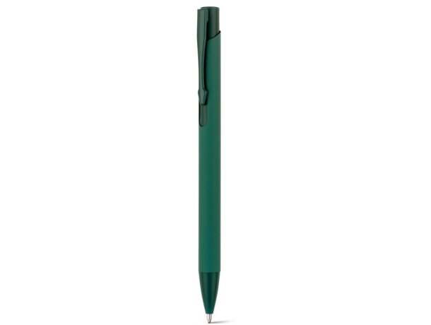Bolígrafo Clint de aluminio reciclado con acabado de goma Verde oscuro detalle 4