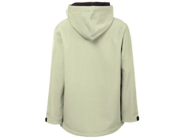 Chaqueta softshell infantil Zagreb Kids con capucha desmontable Verde pastel detalle 3
