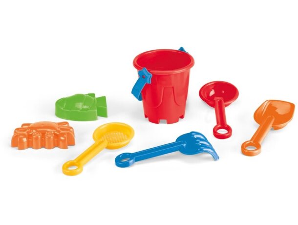 Cubo playa Aldan original con 6 accesorios PP para construcción Azul claro detalle 2