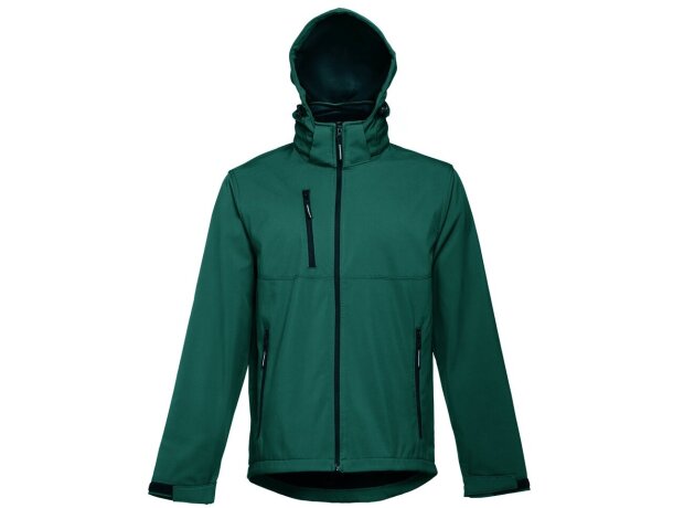 Chaqueta softshell zagreb con capucha removible para hombre Verde oscuro detalle 17