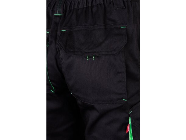 Pantalón elástico bicolor fides con seis bolsillos funcionales Negro/Verde detalle 18