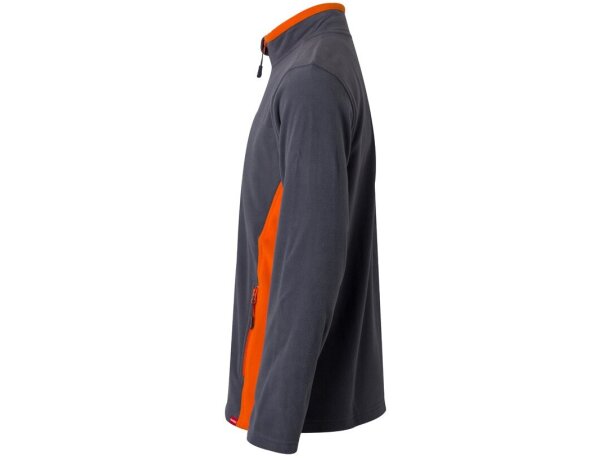 Chaqueta polar bicolor Geras con cinco bolsillos y cremallera Gris/Naranja detalle 31