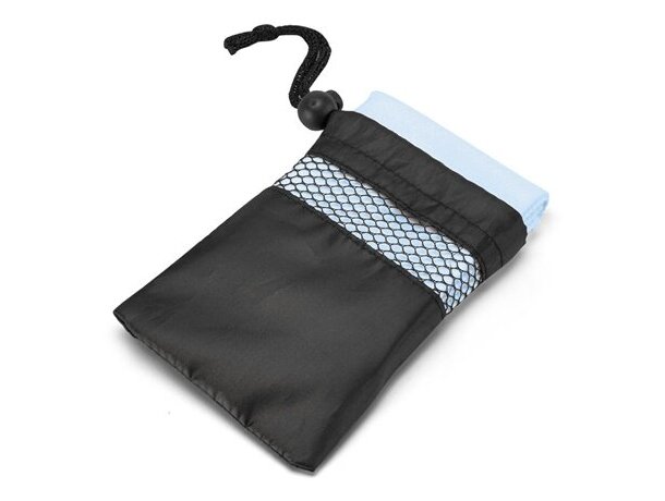 Toalla de microfibra en funda 40x80 cm azul claro