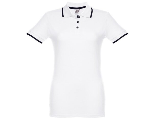 Polo rome women wh de algodón piqué slim fit para mujer Blanco detalle 2