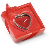 Vela Sweet aromática corazón con base cristal roja
