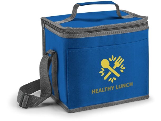 Bolsa térmica con bolsillo frontal y capacidad de 9L Hi!dea Singapore Azul royal detalle 1