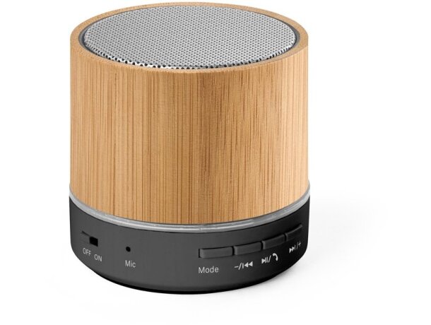 Altavoz Re-glashow bluetooth de bambú y rABS reciclado detalle 1