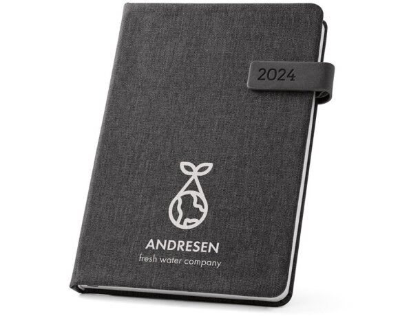 Agendas personalizadas Andresen A5 rPET reciclado con cierre elástico negro