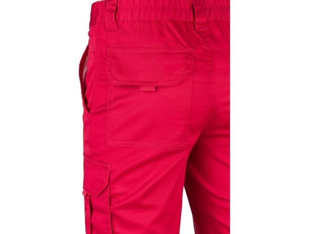 Pantalón lugh multibolsillos elástico con bolsillos de fuelle Rojo detalle 42