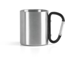 Taza de acero inoxidable con mosquetón original negra