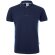 Polo piqué bicolor Supay manga corta con cuello en canalé Azul marino/Azul claro