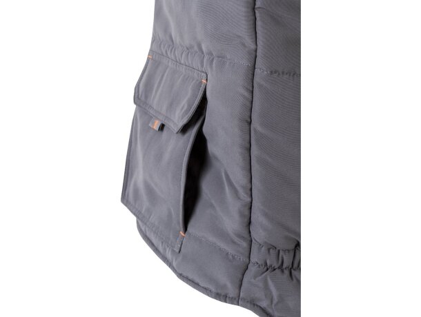 Chaleco acolchado bicolor multibolsillos unisex VL Nergal Gris/Naranja detalle 51