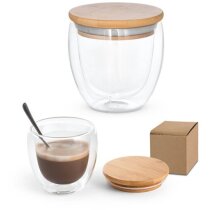 Taza Ecuador vidrio borosilicatado tapa bambú