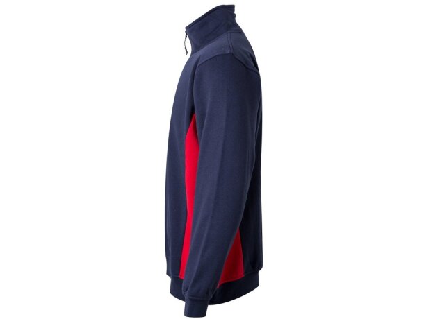 Sudadera de rizo bicolor Svarog cuello alto media cremallera Azul marino/Rojo detalle 24