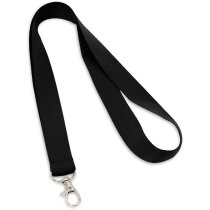 Lanyard de poliéster con mosquetón negra