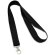 Lanyard de poliéster con mosquetón negra personalizado
