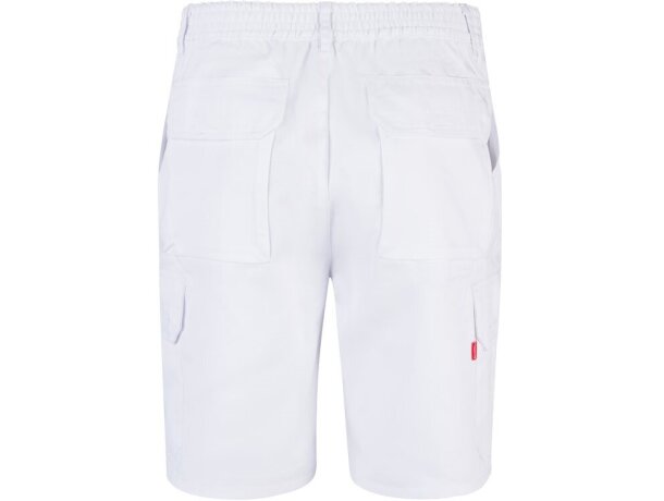 Bermudas Chione multibolsillos en sarga con cinturilla elástica Blanco detalle 22