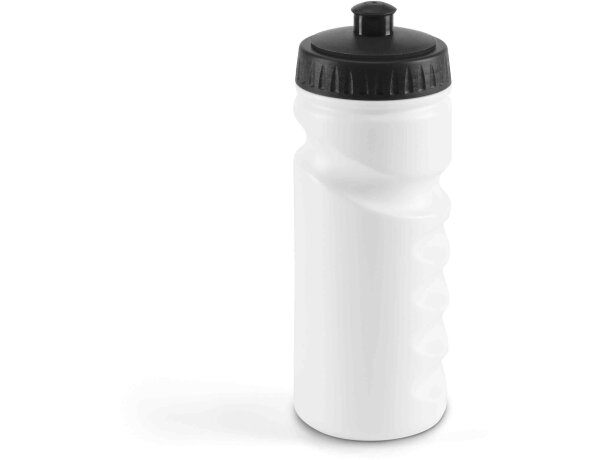 Botella deportiva con cuerpo blanco 550 ml grabado negra