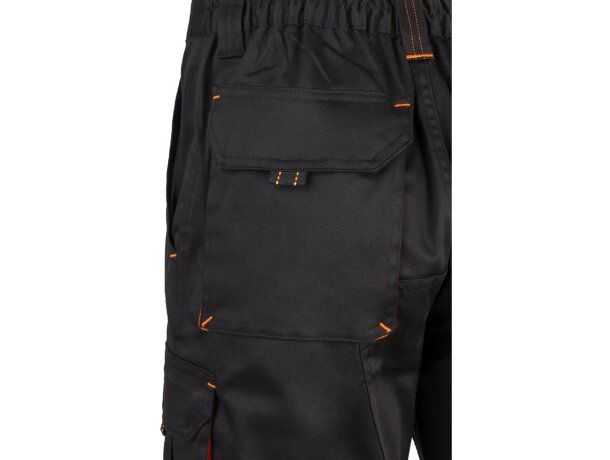 Bermudas Hemera bicolor multibolsillos con cinturilla elástica Negro/Naranja detalle 18