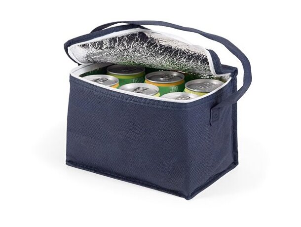 Bolsa nevera non woven para 6 latas azul