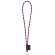 Lanyard Tube Long en poliamida con anilla de 32 mm Negro/Rosa