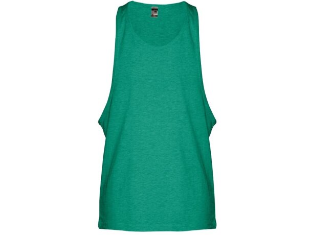 Camiseta sin mangas Ibiza de algodón cardado 140 g/m² Verde matizado detalle 2