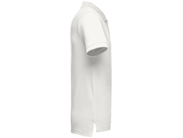 Polo Adam de algodón piqué cardado con cuello canalé Blanco pastel detalle 49