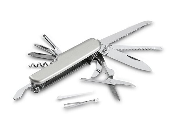 Navaja multiusos con 13 funciones cromado satinado