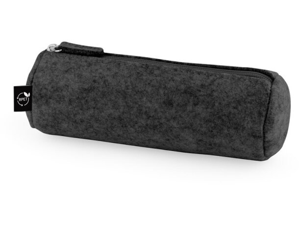 Estuche multiusos Nomad cilíndrico en fieltro reciclado rPET Gris oscuro detalle 4