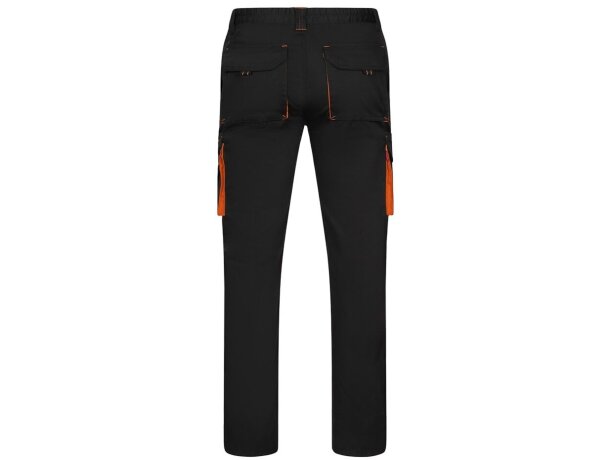 Pantalón elástico bicolor fides con seis bolsillos funcionales Negro/Naranja detalle 60