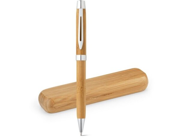 Bolígrafo de bambú con estuche a juego