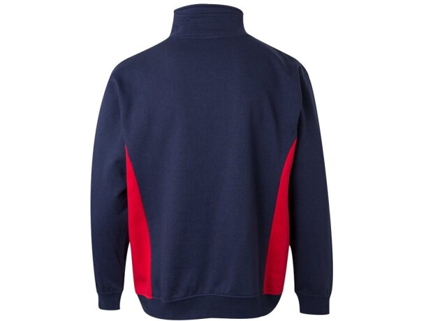 Sudadera de rizo bicolor Svarog cuello alto media cremallera Azul marino/Rojo detalle 23