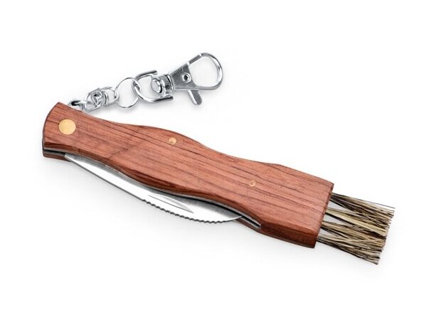 Navaja Gunter de bolsillo de acero inoxidable y madera natural