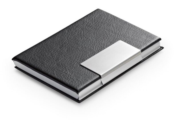 Tarjetero Reeves con aluminio y polipiel negra profesional detalle 1