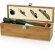 Set de vino en caja botellero de madera con 4 accesorios barato