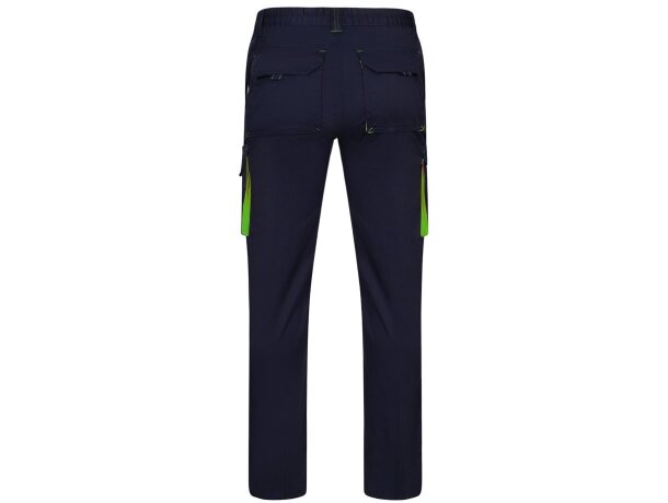 Pantalón elástico bicolor fides con seis bolsillos funcionales Azul marino/Verde detalle 26