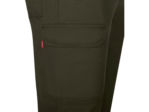 Pantalón de sarga multibolsillos Hermes con cintura elástica Verde militar detalle 16