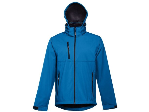 Chaqueta softshell zagreb con capucha removible para hombre Azul petróleo detalle 5