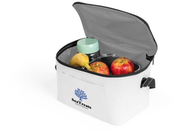 Bolsa térmica Cancun poliéster reciclado 600D con interior PEVA Blanco detalle 9